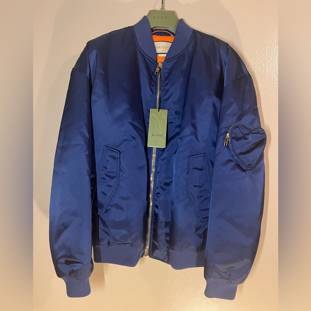 Authentic Gucci Nylon Jacket With Embroidered Pat… - image 1
